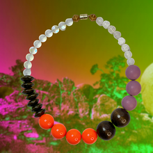 Load image into Gallery viewer, Matte lavender and neon orange gumball necklace #2
