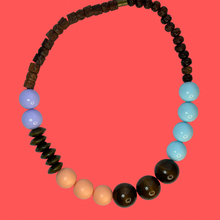 Load image into Gallery viewer, Lavender, swimmy blue and matte peach gumball necklace
