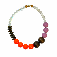 Load image into Gallery viewer, Matte lavender and neon orange gumball necklace #2
