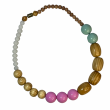 Load image into Gallery viewer, Shiny pastel pink and dusty blue gumball necklace
